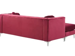 Right Hand Velvet Corner Sofa Burgundy Flen