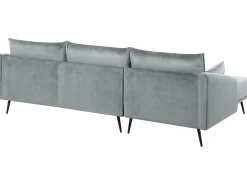 Right Hand Velvet Corner Sofa Grey Varde