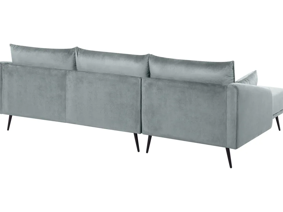Right Hand Velvet Corner Sofa Grey Varde