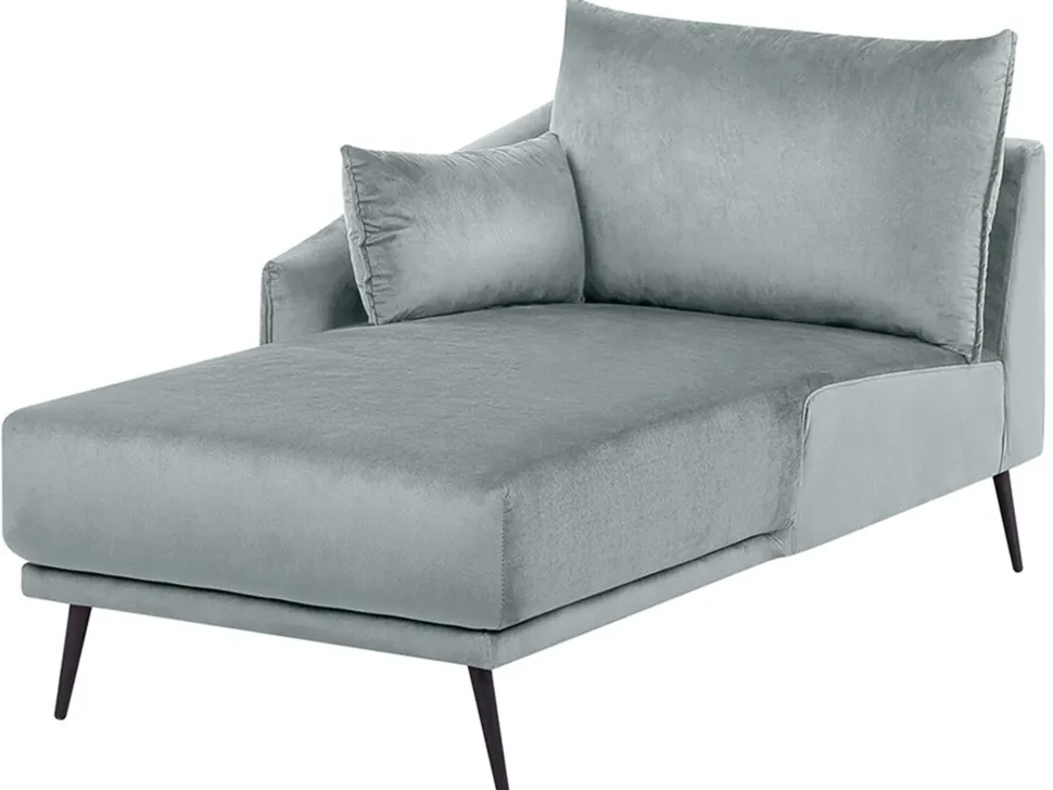 Right Hand Velvet Corner Sofa Grey Varde