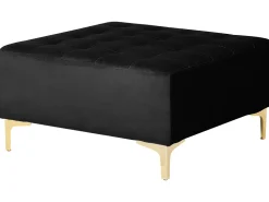 Right Hand Velvet Corner Sofa With Ottoman Black Aberdeen
