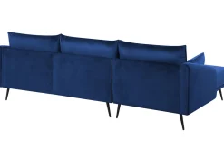 Right Hand Velvet Corner Sofa Led Navy Blue Varde
