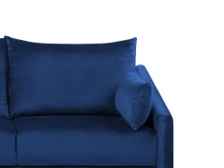 Right Hand Velvet Corner Sofa Led Navy Blue Varde