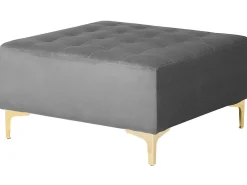 Right Hand Velvet Corner Sofa With Ottoman Grey Aberdeen