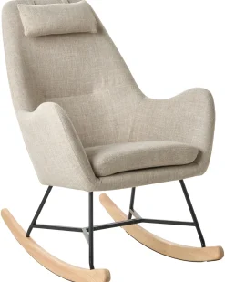Schaukelsessel Polsterbezug Hellbeige Arrie