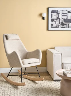 Schaukelsessel Polsterbezug Hellbeige Arrie