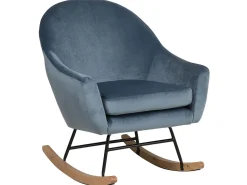 Schaukelsessel Samtstoff Blau Oxie