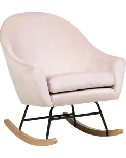 Schaukelsessel Samtstoff Rosa Oxie