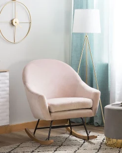 Schaukelsessel Samtstoff Rosa Oxie
