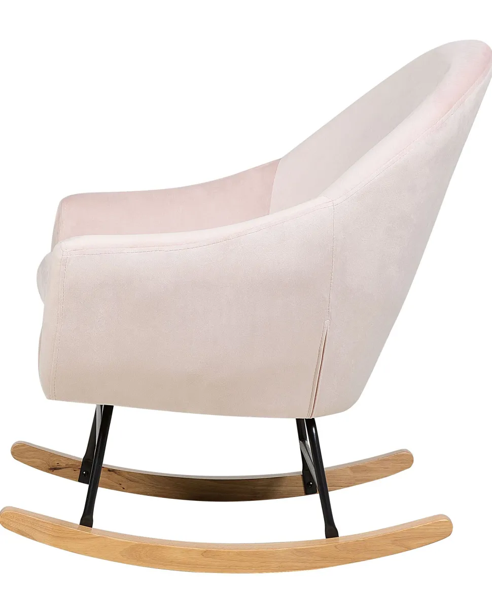 Schaukelsessel Samtstoff Rosa Oxie