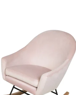 Schaukelsessel Samtstoff Rosa Oxie