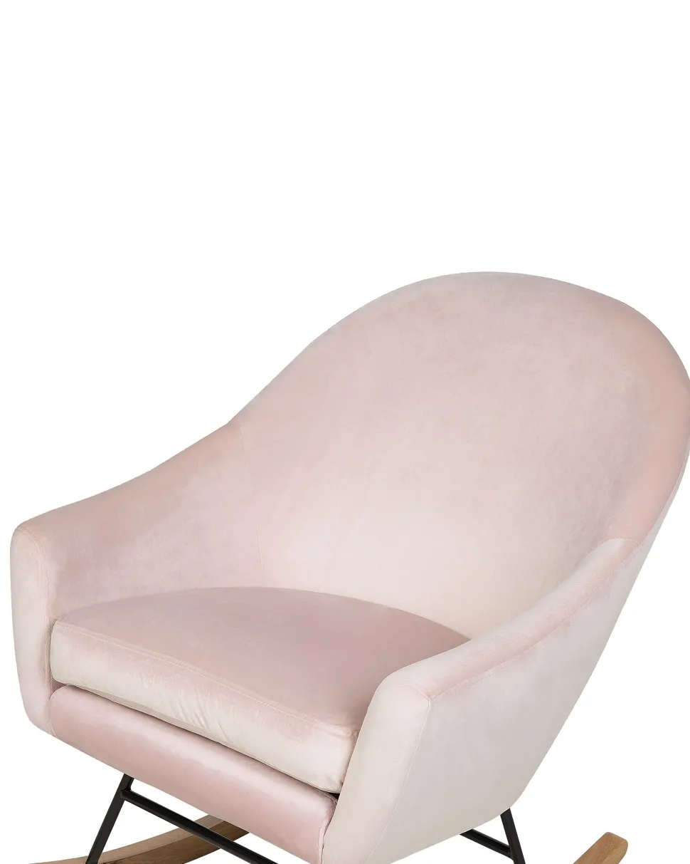 Schaukelsessel Samtstoff Rosa Oxie