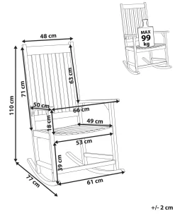 Schaukelstuhl Akazienholz Heller Holzfarbton Bojano