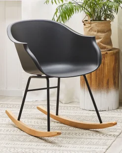 Schaukelstuhl Kunststoff / Buchenholz Schwarz Harmony