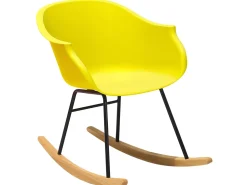 Schaukelstuhl Kunststoff / Buchenholz Gelb Harmony