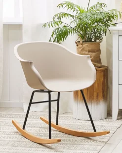 Schaukelstuhl Kunststoff / Buchenholz Beige Harmony