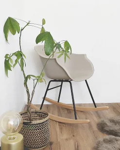 Schaukelstuhl Kunststoff / Buchenholz Beige Harmony