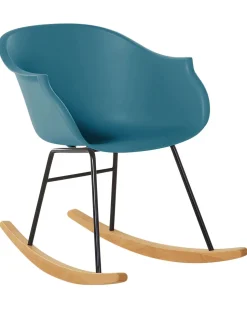 Schaukelstuhl Kunststoff / Buchenholz Blaugrun Harmony