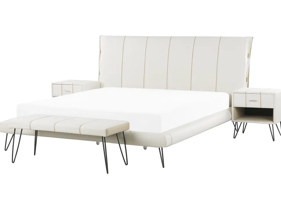 Schlafzimmer Komplett Set 4-Teilig Weis 180 X 200 Cm Betin