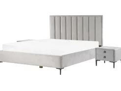 Schlafzimmer Komplett Set 3-Teilig Grau 180 X 200 Cm Sezanne