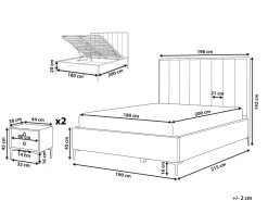 Schlafzimmer Komplett Set 3-Teilig Grau 180 X 200 Cm Sezanne