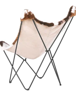 Schmetterlingssessel Polsterbezug Kuhflecken-Muster Braun / Weis Nybro