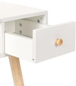 Schminktisch Mit 2 Schubladen, Hochklappbarem Spiegel Und Hocker Weis Brioude