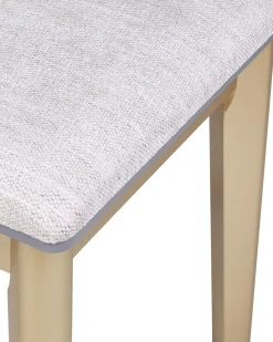 Schminktisch Mit Rundem Led-Spiegel Hocker 4 Schubladen Grau / Gold Fedry