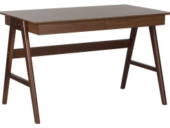 Schreibtisch Dunkler Holzfarbton 120 X 70 Cm 2 Schubladen Sheslay