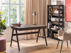 Schreibtisch Dunkler Holzfarbton 120 X 70 Cm 2 Schubladen Sheslay
