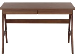 Schreibtisch Dunkler Holzfarbton 120 X 70 Cm 2 Schubladen Sheslay
