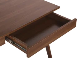 Schreibtisch Dunkler Holzfarbton 120 X 70 Cm 2 Schubladen Sheslay