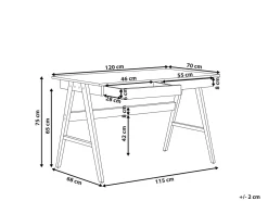 Schreibtisch Dunkler Holzfarbton 120 X 70 Cm 2 Schubladen Sheslay