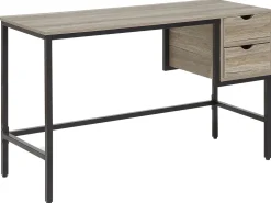 Schreibtisch Heller Holzfarbton 120 X 48 Cm 2 Schubladen Grant