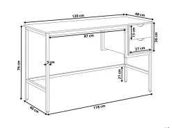 Schreibtisch Heller Holzfarbton 120 X 48 Cm 2 Schubladen Grant