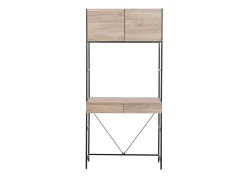 Schreibtisch Heller Holzfarbton / Schwarz 81 X 60 Cm 2 Schubladen Harrow