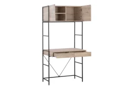 Schreibtisch Heller Holzfarbton / Schwarz 81 X 60 Cm 2 Schubladen Harrow