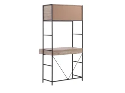 Schreibtisch Heller Holzfarbton / Schwarz 81 X 60 Cm 2 Schubladen Harrow
