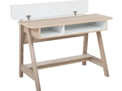 Schreibtisch Heller Holzfarbton / Weis 110 X 60 Cm Jackson