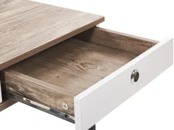 Schreibtisch Heller Holzfarbton / Weis 120 X 60 Cm 3 Schubladen Hinton
