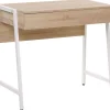Schreibtisch Heller Holzfarbton / Weis 84 X 48 Cm Carter