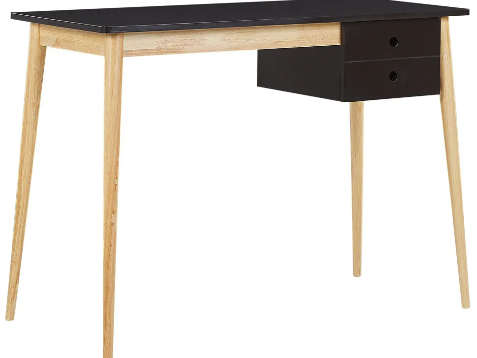 Schreibtisch Schwarz / Heller Holzfarbton 106 X 48 Cm Ebeme