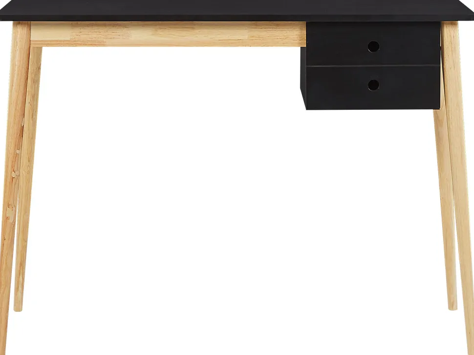 Schreibtisch Schwarz / Heller Holzfarbton 106 X 48 Cm Ebeme
