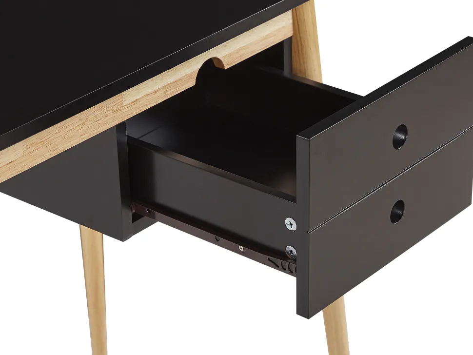 Schreibtisch Schwarz / Heller Holzfarbton 106 X 48 Cm Ebeme