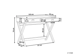 Schreibtisch Weis / Heller Holzfarbton 103 X 50 Cm 2 Schubladen Ekart