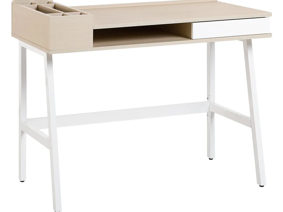 Schreibtisch Weis / Heller Holzfarbton 100 X 55 Cm Paramaribo
