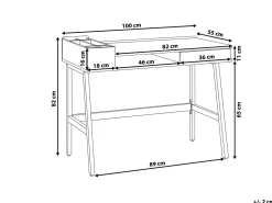 Schreibtisch Weis / Heller Holzfarbton 100 X 55 Cm Paramaribo