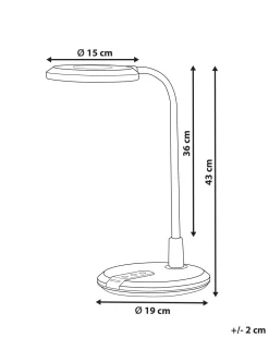 Schreibtischlampe Led Silber / Weis 43 Cm Rund Columba