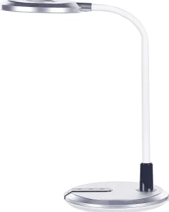 Schreibtischlampe Led Silber / Weis 43 Cm Rund Columba