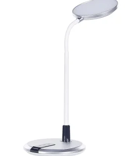 Schreibtischlampe Led Silber / Weis 43 Cm Rund Columba